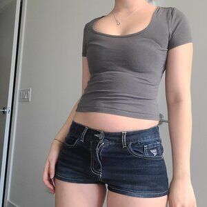 H&M Gray Scoop Neck Slim Fitted Tank Top (XS)